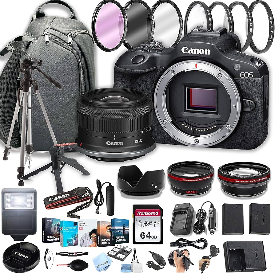 Amazon.com : Canon EOS R100 Mirrorless Camera with 18-45mm Lens +